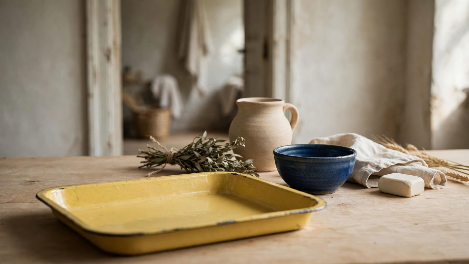 A yellow tray ready for a returning everyday object
